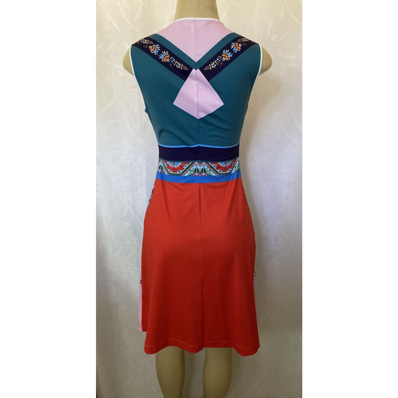 Clover Canyon Dress Sleeveless Paisley Floral Rust Blue Round Neck A Lin… - Picture 2 of 5